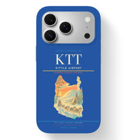 Thumbnail for Kittilä Airport (KTT) design on blue iPhone 17 Pro MagSafe case