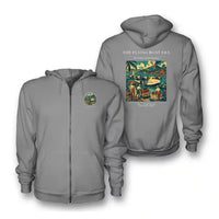 Thumbnail for VINTAGE G4055 - The Flying Boat Era - Premium Zipped Hoodie design on gray
