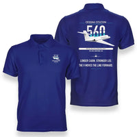 Thumbnail for Cessna Citation 560 - Citation V design on blue double-side polo t-shirt, double-side print