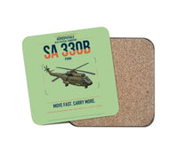 Thumbnail for Aérospatiale SA 330B Puma design on light green 1 piece coaster