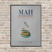 Thumbnail for Menorca Airport MAH vertical canvas print - framed - light gray background