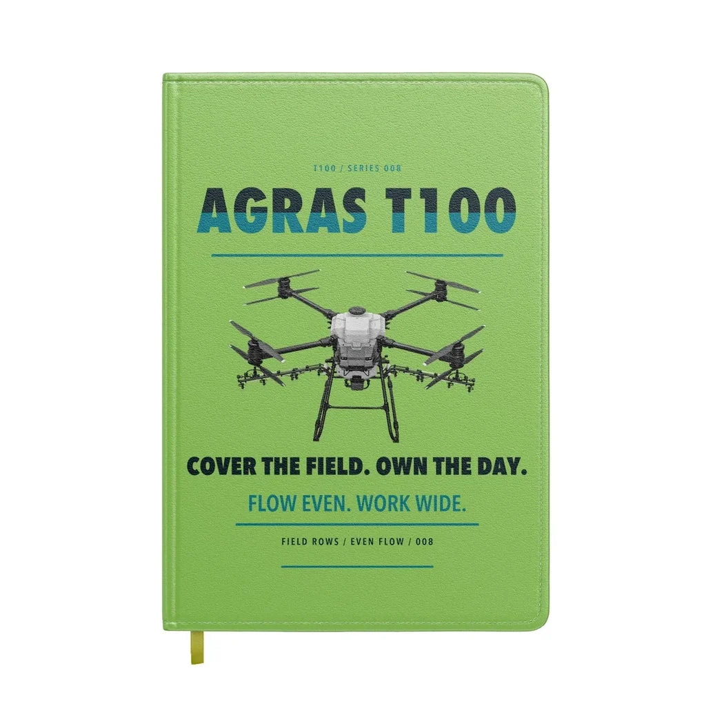 DJI Agras T100 design on light green notebook