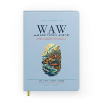 Thumbnail for Warsaw Chopin Airport (WAW) design on light blue notebook