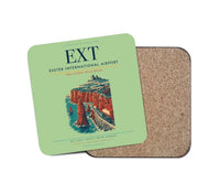 Thumbnail for Exeter International Airport (EXT) design on light green 1 piece coaster