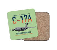 Thumbnail for C-17A Globemaster III design on light green 1 piece coaster