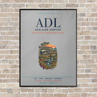 Thumbnail for Adelaide Airport ADL vertical canvas print - framed - light gray background