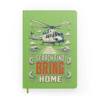 Thumbnail for Search Find Bring Home design on light green notebook