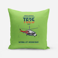 Thumbnail for Turkish Aerospace T625 Gökbey design on light green pillow