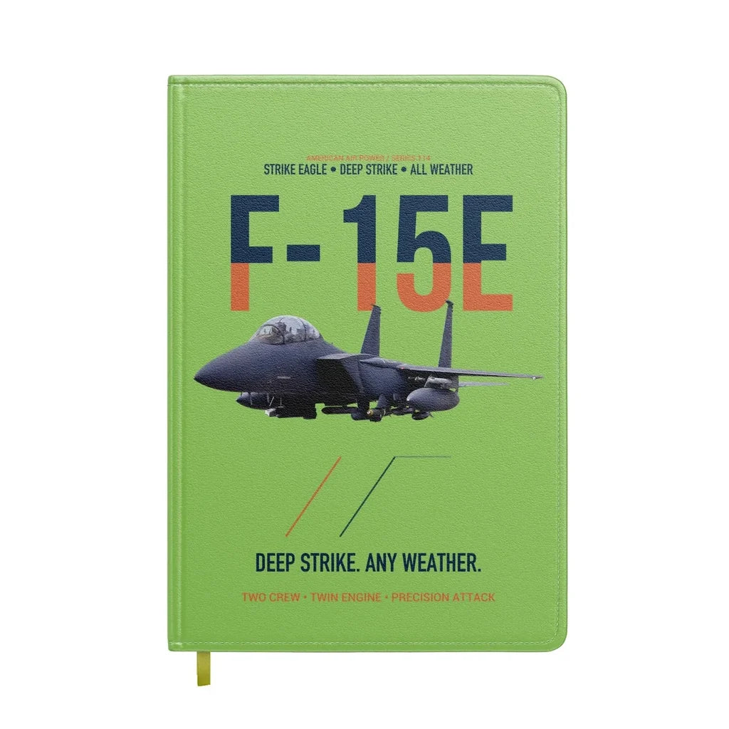 F-15E Strike Eagle Deep Strike Any Weather design on light green notebook