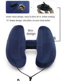 Thumbnail for Inflatable U-Shaped Hooded Travel Travel Pillow - view 4