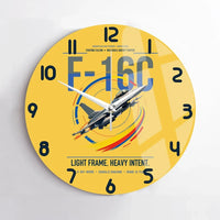 Thumbnail for F-16C Fighting Falcon design on yellow no frame wall clock