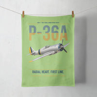 Thumbnail for P-36A Hawk design on light green towel