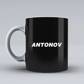 Antonov & Text Ceramic White Mugs