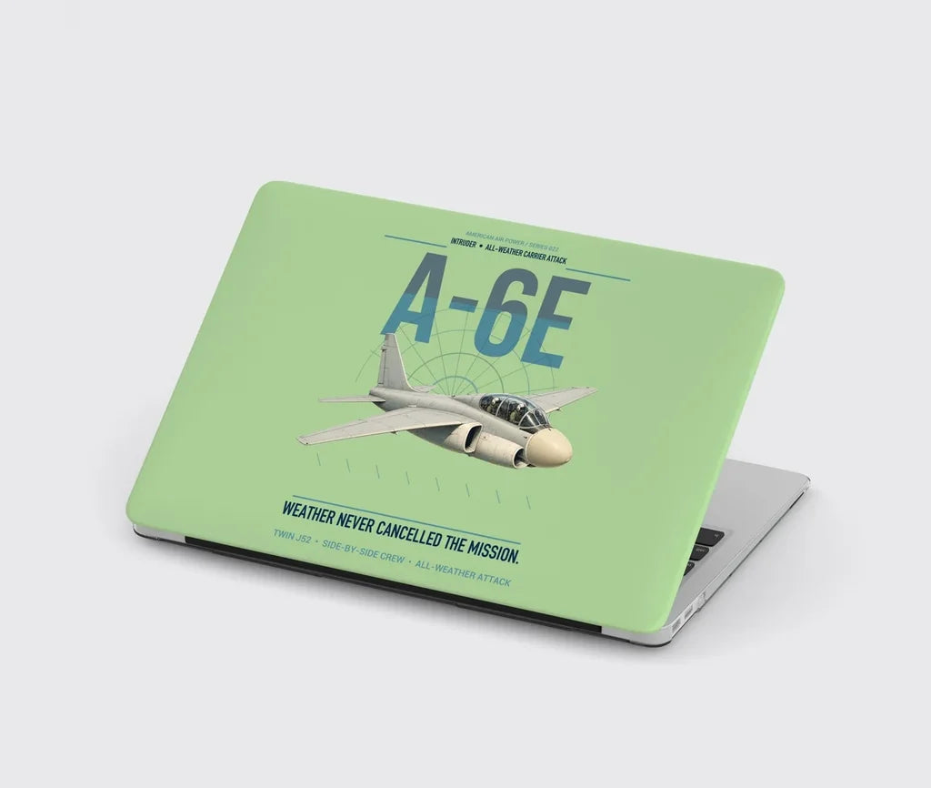 A-6E Intruder design on light green MacBook case