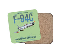 Thumbnail for F-94C Starfire design on light green 1 piece coaster