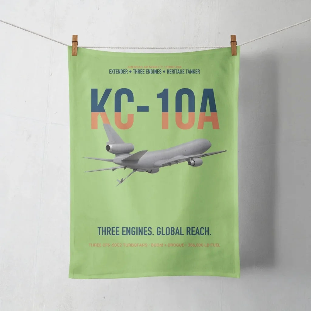 KC-10A EXTENDER design on light green towel