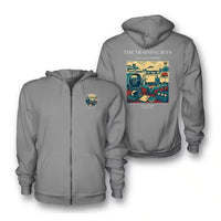 Thumbnail for VINTAGE G4126 - The Training Jets - Premium Zipped Hoodie design on gray