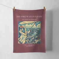 Thumbnail for VINTAGE G4194 - The Fire Watch Flight - Designed Towels design on darkred