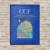 Thumbnail for Carcassonne Airport CCF - Canvas Framed - Blue
