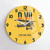 Thumbnail for Fokker D.VII design on yellow no frame wall clock