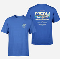 Thumbnail for Cessna 150M design on blue t-shirt, double-side print