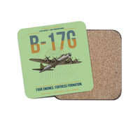 Thumbnail for B-17G Flying Fortress design on light green 1 piece coaster