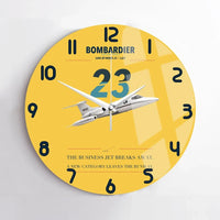Thumbnail for Bombardier Learjet 23 design on yellow no frame wall clock