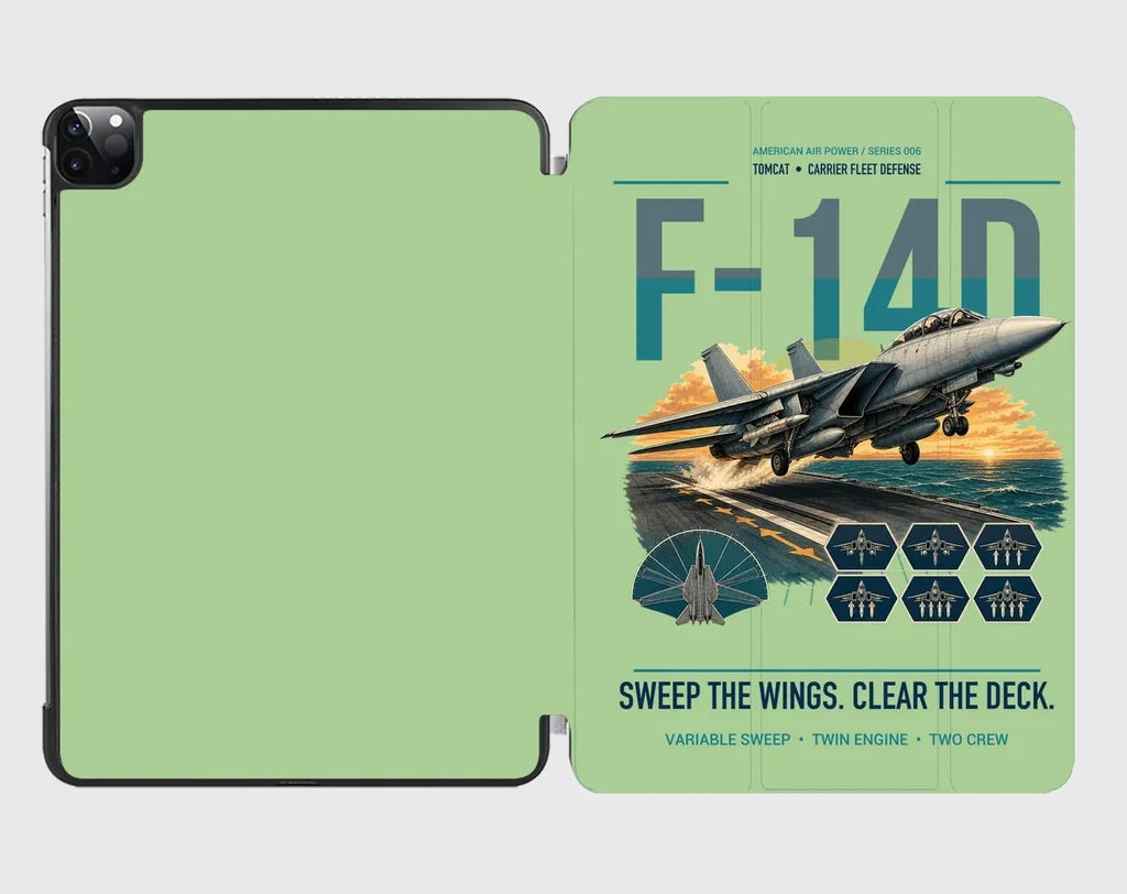 F-14D Tomcat design on light green ipad tablet case