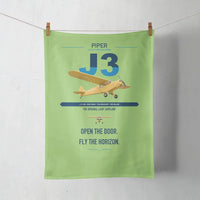 Thumbnail for Piper J-3 Cub design on light green towel