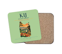 Thumbnail for Niigata Airport (KIJ) design on light green 1 piece coaster