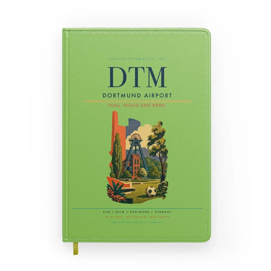 Dortmund Airport (DTM) design on light green notebook