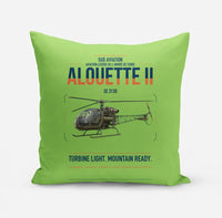 Thumbnail for Sud Aviation SE 3130 Alouette II design on light green pillow