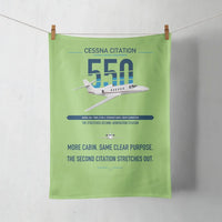 Thumbnail for Cessna Citation 550 - Citation II design on light green towel