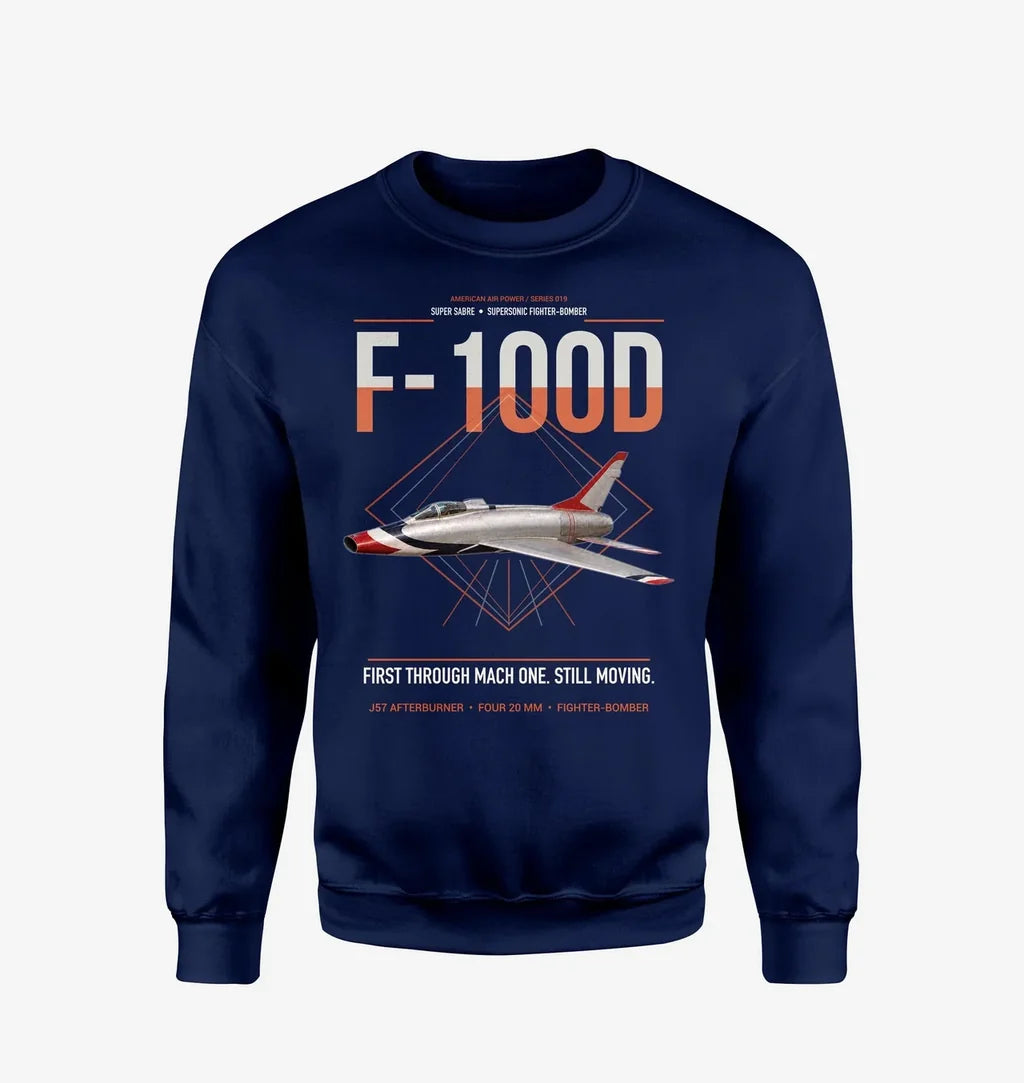 F-100D Super Sabre design on navy blue sweatshirt