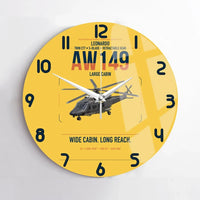 Thumbnail for Leonardo AW149 design on yellow no frame wall clock