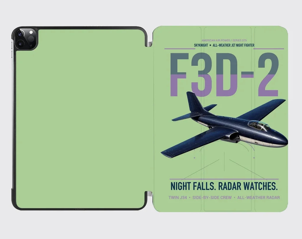 F3D-2 Skyknight design on light green ipad tablet case