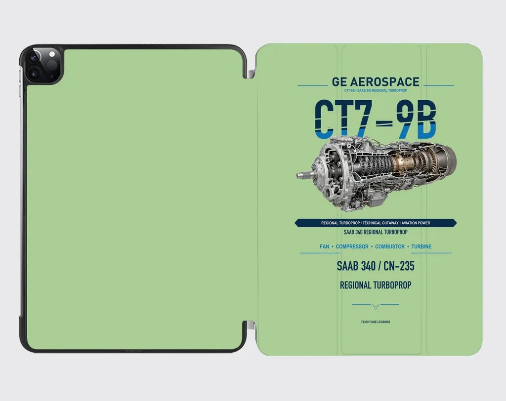 CT7-9B design on light green ipad tablet case
