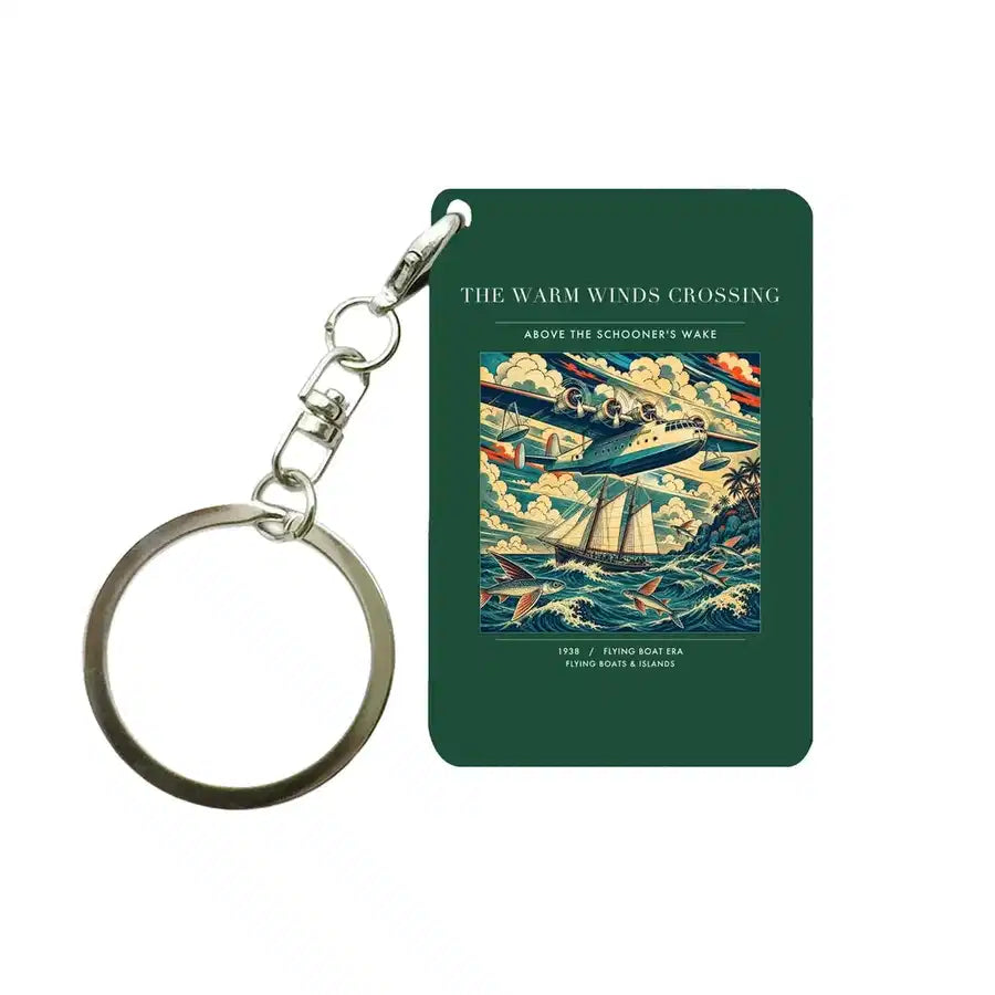 VINTAGE G4067 - The Warm Winds Crossing - Designed Key Chain design on darkgreen