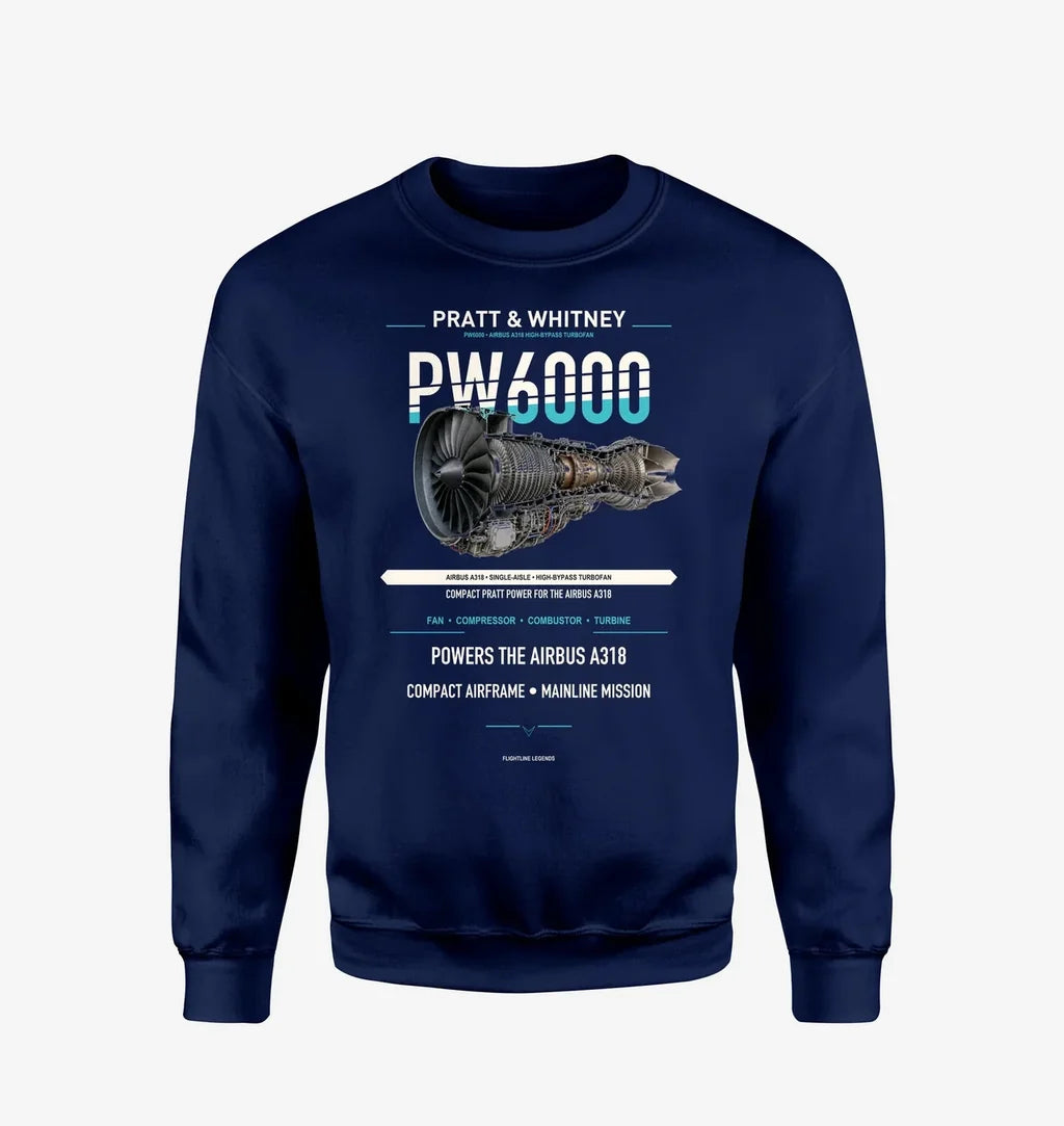 PW6000 design on navy blue sweatshirt