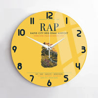Thumbnail for Rapid City Regional Airport (RAP) design on yellow no frame wall clock