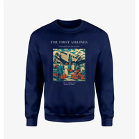 Thumbnail for VINTAGE G4048 - The First Airlines - Designed Sweatshirts design on navyblue