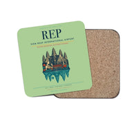 Thumbnail for Siem Reap International Airport (REP) design on light green 1 piece coaster