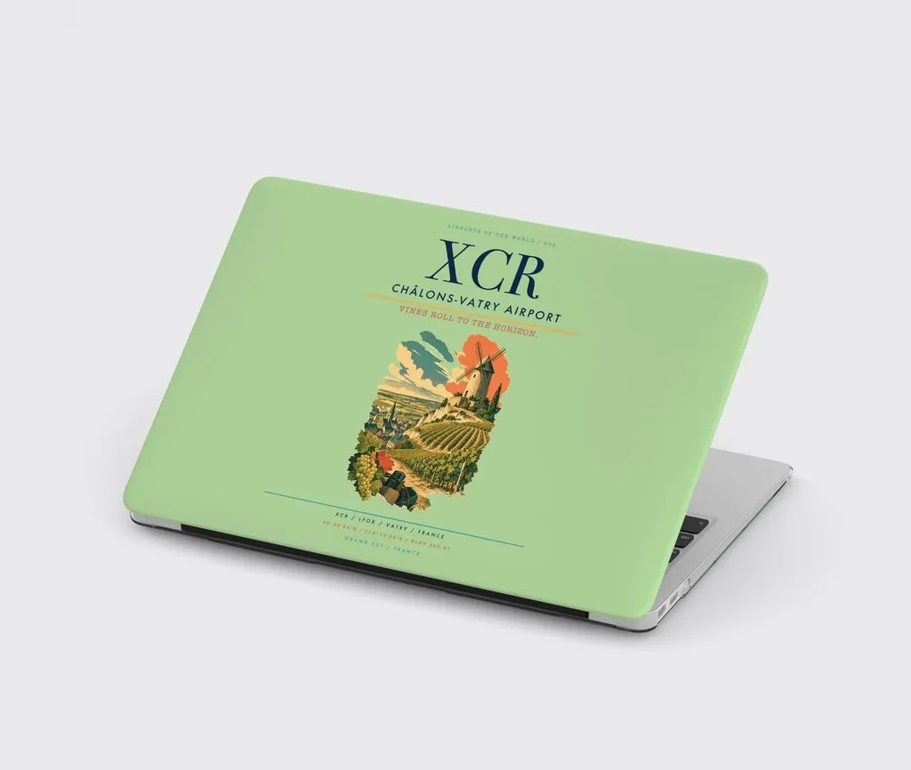 Châlons-Vatry Airport (XCR) design on light green MacBook case