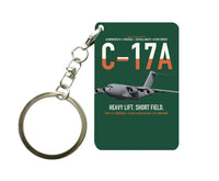 Thumbnail for C-17A Globemaster III design on dark green designed key chain, double-side print