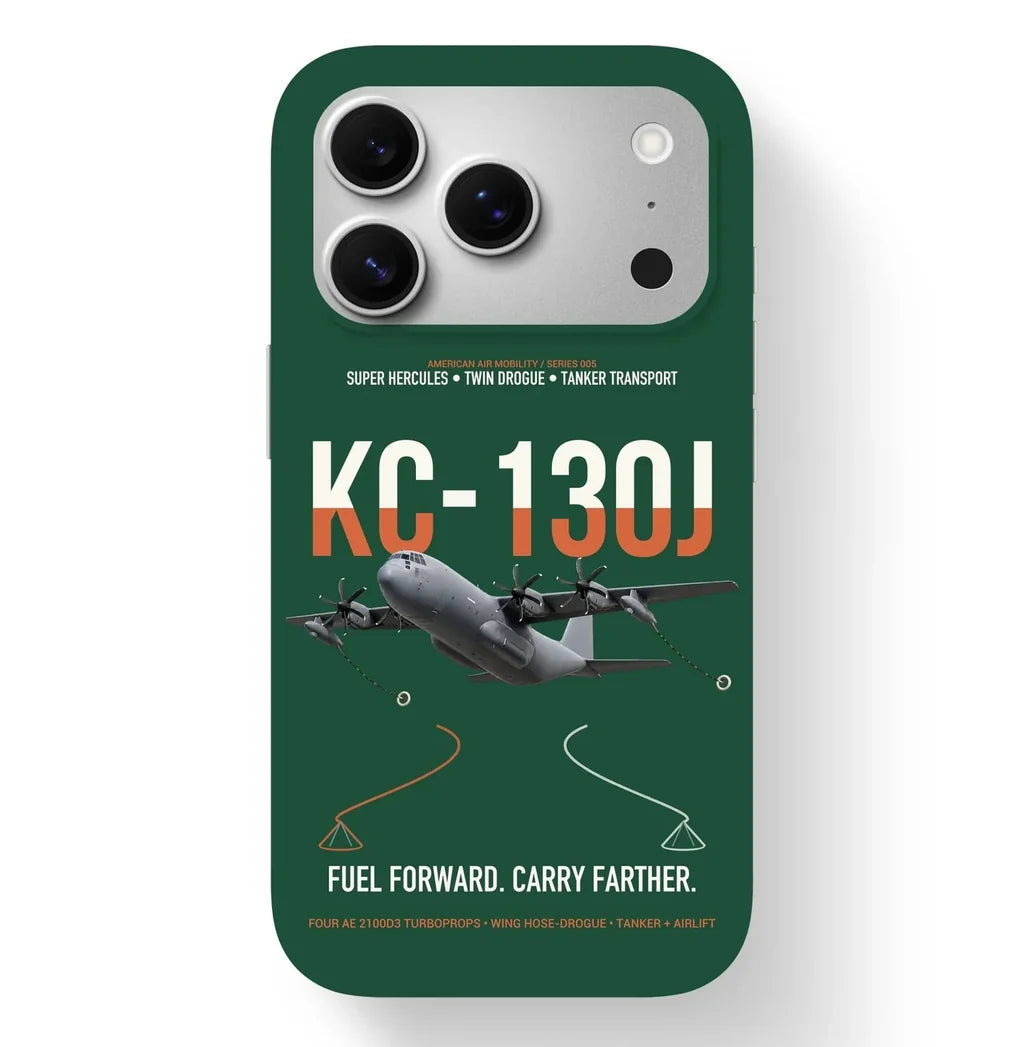 KC-130J SUPER HERCULES design on dark green magsafe iphone case, for iPhone 17 Pro