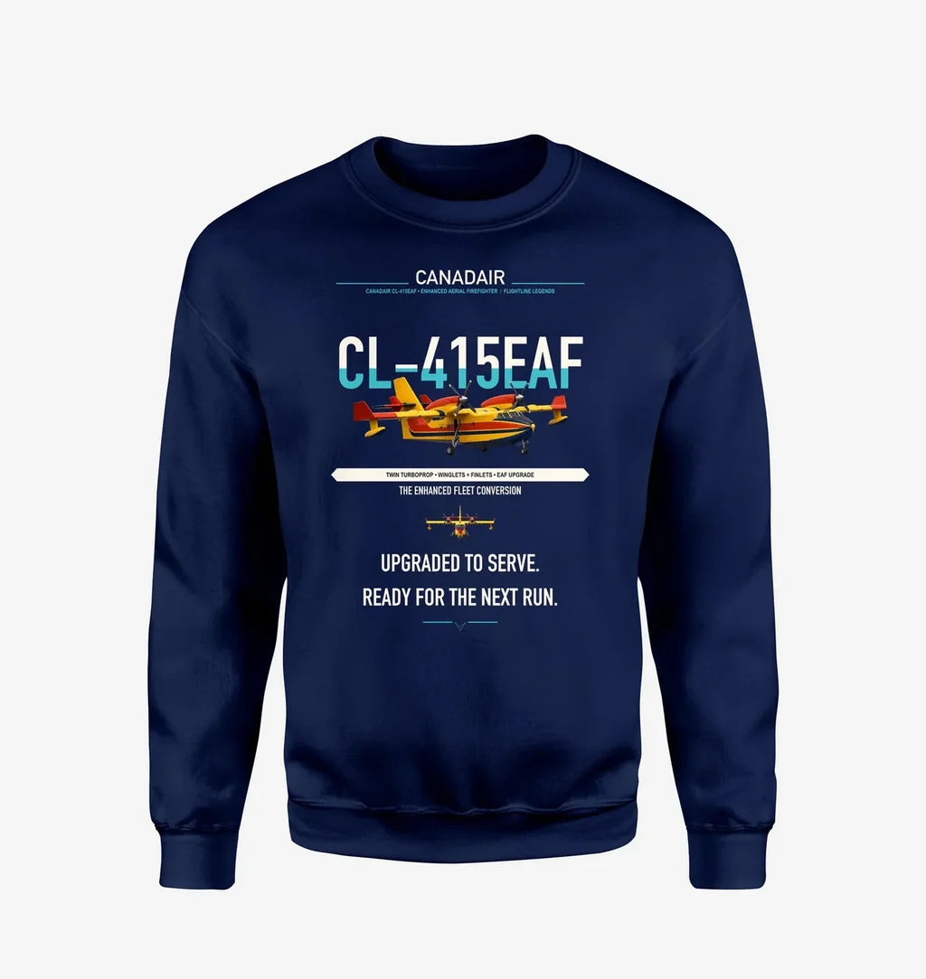 Canadair CL-415EAF design on navy blue sweatshirt