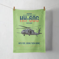 Thumbnail for Sikorsky HH-60G Pave Hawk design on light green towel