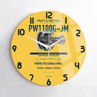 Thumbnail for PW1100G-JM design on yellow no frame wall clock