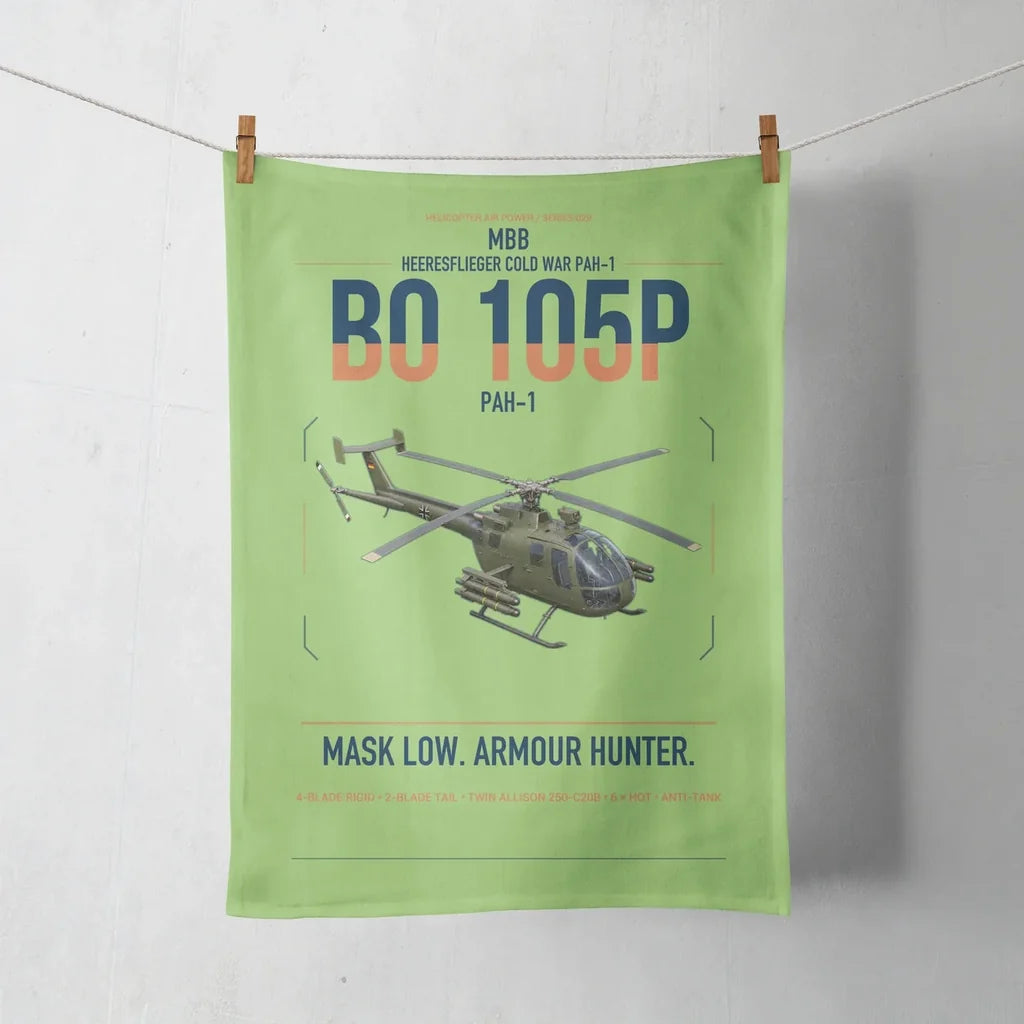 MBB BO 105P PAH-1 design on light green towel