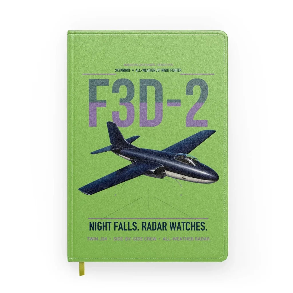 F3D-2 Skyknight design on light green notebook